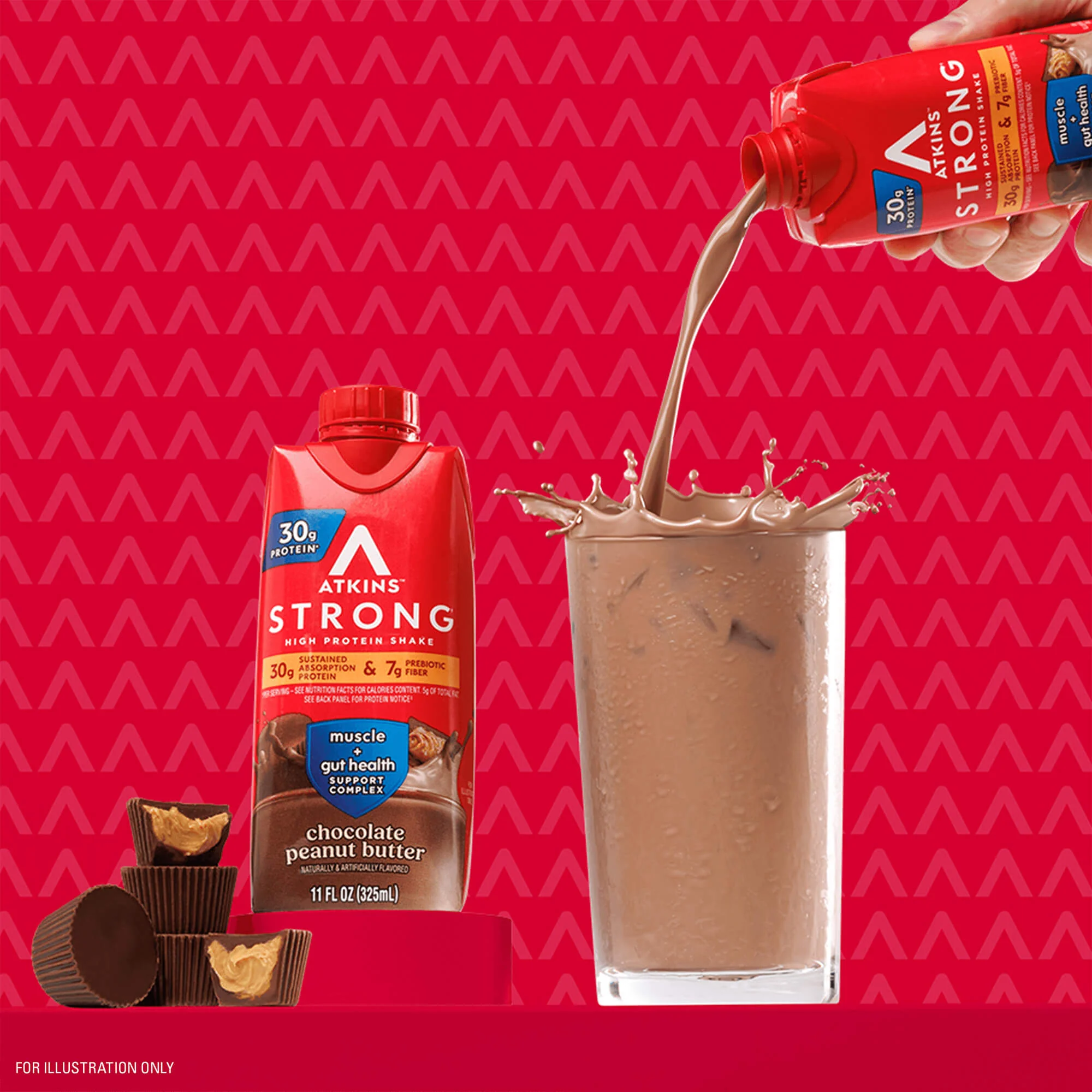 Atkins Strong Chocolate Peanut Butter 30g Protein Shake - Image 4