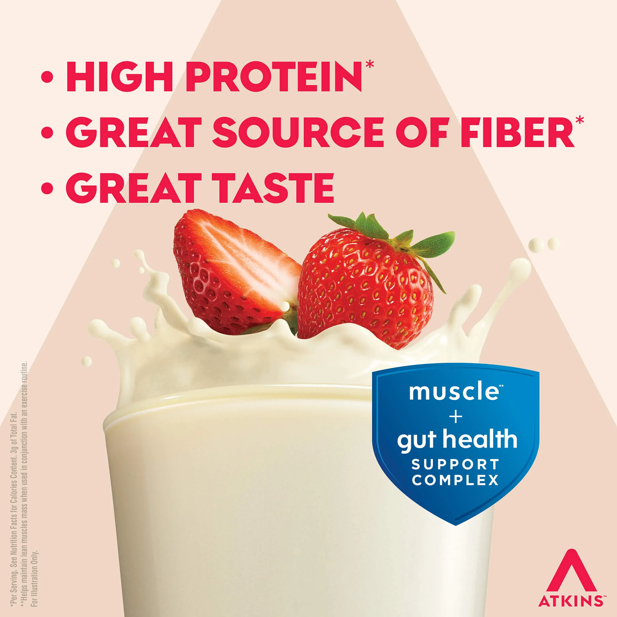 Atkins Strong Strawberry 30g Protein Shake - Image 3